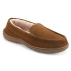 Chaps Men's Suede Memory Foam Loafer Slippers, Size: Large, Red/coppr (rust/coppr)