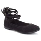 So&reg; Women's Ankle-wrap Ballet Flats, Girl's, Size: Medium (7.5), Black