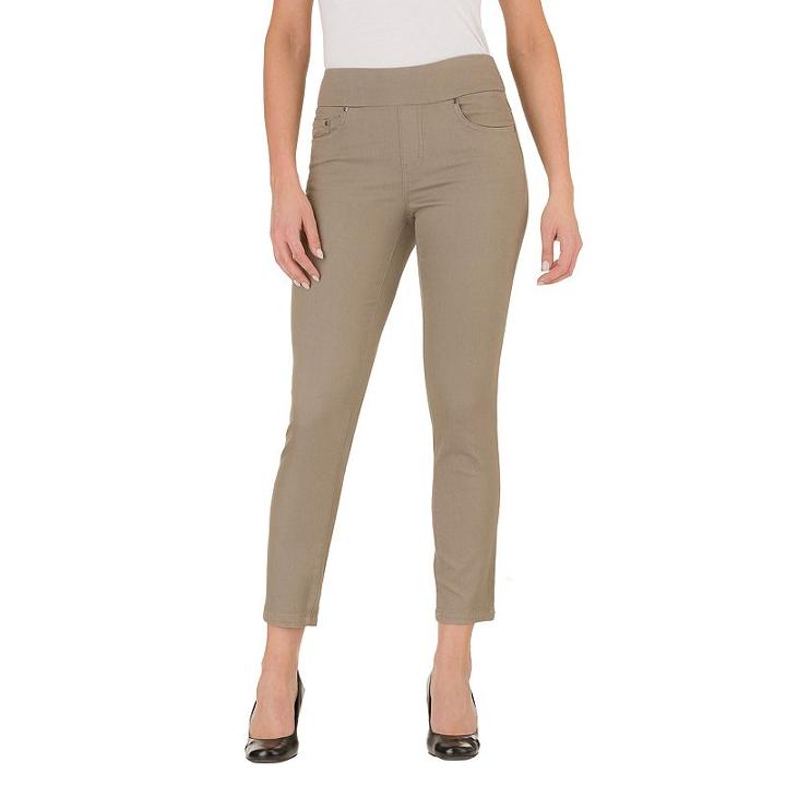 Women's Haggar Pull-on Skinny Capris, Size: 12, Brown Over