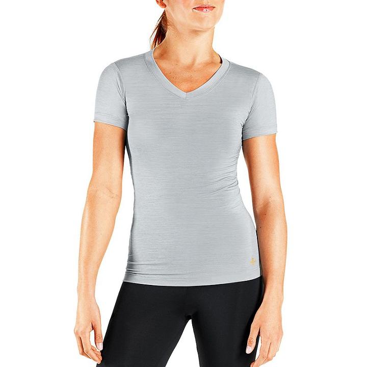 Women's Tommie Copper Recovery Compression V-neck Tee, Size: Medium, Silver