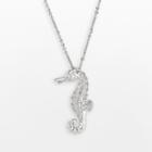 Sterling Silver 1/10-ct. T.w. Round-cut Diamond Seahorse Pendant, Women's, Size: 18