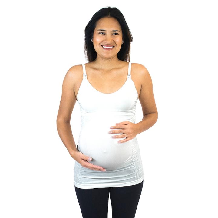 Maternity Pip & Vine By Rosie Pope Ruched Nursing Cami Pv12265, Women's, Size: L-mat, White