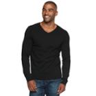 Men's Marc Anthony Slim-fit Tuck-stitch V-neck Sweater, Size: Medium, Black
