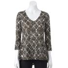 Women's Dana Buchman Printed High-low Top, Size: Small, Dark Green