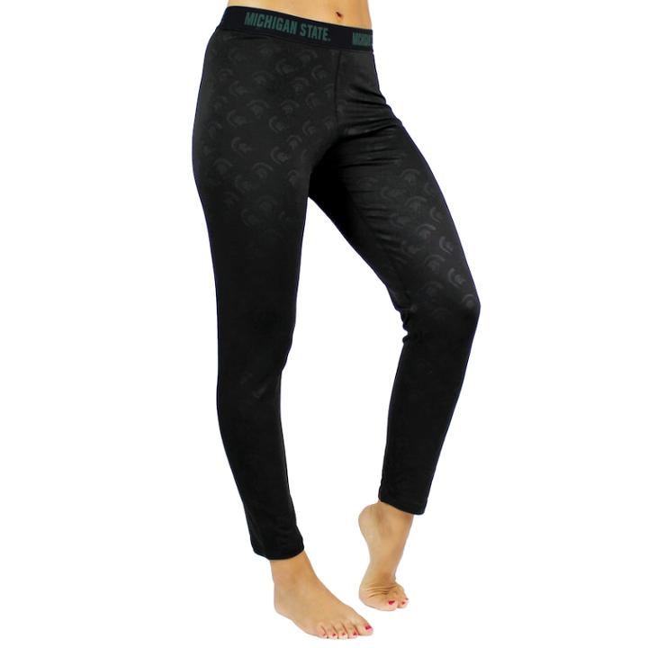 Michigan State Spartans Embossed Fleece-lined Leggings, Women's, Size: Large, Multicolor