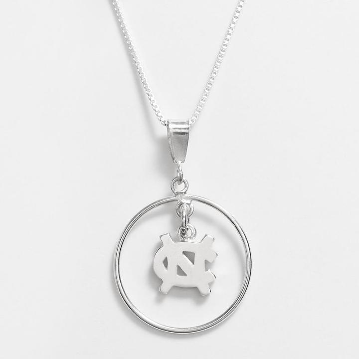 Dayna U North Carolina Tar Heels Sterling Silver Logo Pendant, Women's, Size: 16, Grey