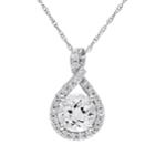 Stella Grace 10k White Gold Aquamarine & 1/5 Cart T.w. Diamond Infinity Pendant Necklace, Women's, Size: 17, Blue