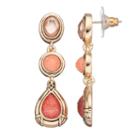 Napier Pink Geometric Drop Earrings, Women's, Orange