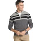 Men's Izod Regular-fit Striped Quarter-zip Pullover, Size: Xl, Black