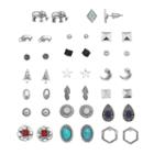 Mudd&reg; Elephant, Star, Feather & Simulated Turquoise Nickel Free Stud Earring Set, Women's, Multicolor