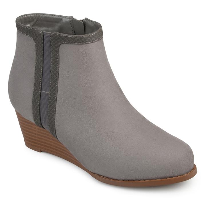 Journee Collection Padme Women's Wedge Ankle Boots, Size: Medium (7.5), Grey