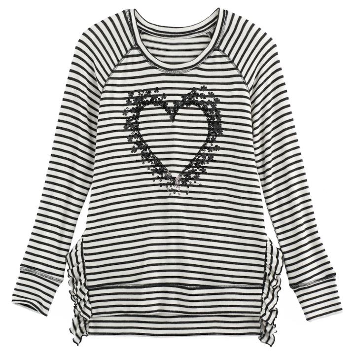 Girls 7-16 & Plus Size So&reg; Ruffle Sweater, Size: 7-8, Grey (charcoal)