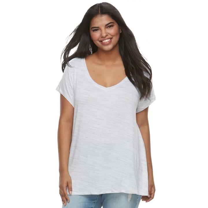 Juniors' Plus Size So&reg; Crossback Tee, Teens, Size: 3xl, White