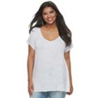 Juniors' Plus Size So&reg; Crossback Tee, Teens, Size: 3xl, White