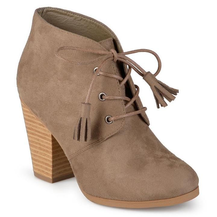 Journee Collection Wen Women's Lace-up Ankle Boots, Girl's, Size: Medium (8.5), Beig/green (beig/khaki)