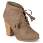 Journee Collection Wen Women's Lace-up Ankle Boots, Girl's, Size: Medium (8.5), Beig/green (beig/khaki)