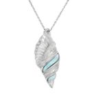 Larimar Sterling Silver Conch Shell Pendant Necklace, Women's, Size: 18, Blue