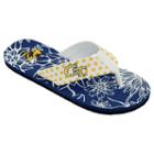 Women's College Edition Georgia Tech Yellow Jackets Floral Polka-dot Flip-flops, Size: Xl, White