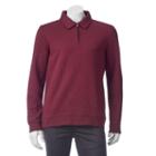 Men's Croft & Barrow&reg; Fleece Quarter-zip Polo, Size: Xl, Dark Red