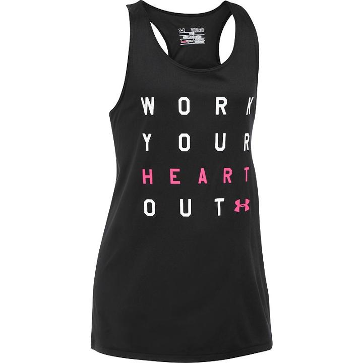 Girls 7-16 Under Armour Work Your Heart Out Tank Top, Girl's, Size: Large, Black