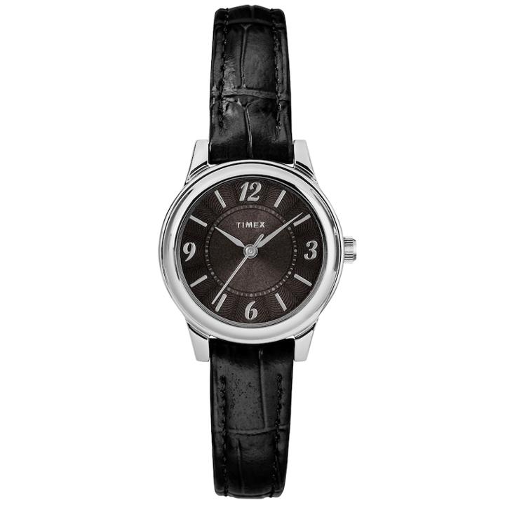 Timex Women's Elevated Classic Leather Watch - Tw2r86300jt, Size: Small, Black
