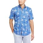 Chaps, Men's Classic-fit Tropical Button-down Shirt, Size: Medium, Blue