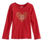 Girls 4-10 Jumping Beans&reg; Holiday Long-sleeved Tee, Size: 8, Med Red