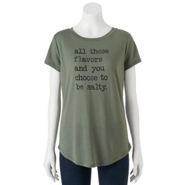 Juniors' The Print Shop You Choose To Be Salty Graphic Tee, Girl's, Size: Medium, Dark Green