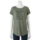 Juniors' The Print Shop You Choose To Be Salty Graphic Tee, Girl's, Size: Medium, Dark Green