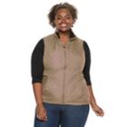 Plus Size Weathercast Quilted Velour-lined Vest, Women's, Size: 1xl, White