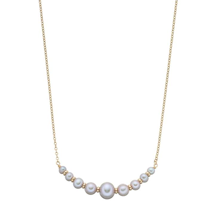 14k Gold Dyed Gray Freshwater Cultured Pearl Rondelle Curved Bar Necklace, Women's, Size: 18, Grey