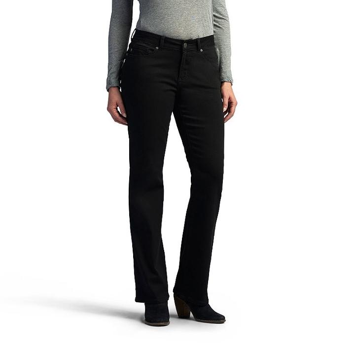 Women's Lee Modern Fit Curvy Bootcut Jeans, Size: 8 T/l, Black