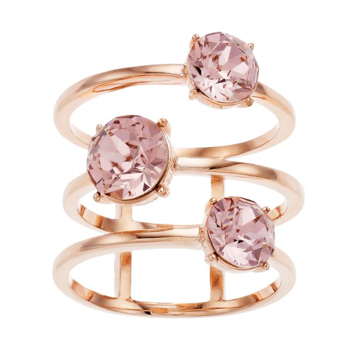 Brilliance 3-tier Swarovski Crystal Ring, Women's, Size: 8, Pink