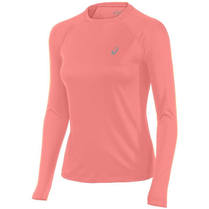 Women's Asics Crewneck Raglan Running Top, Size: Large, Brt Pink