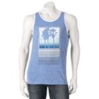 Men's Palm Trees Tank Top, Size: Medium, Med Blue