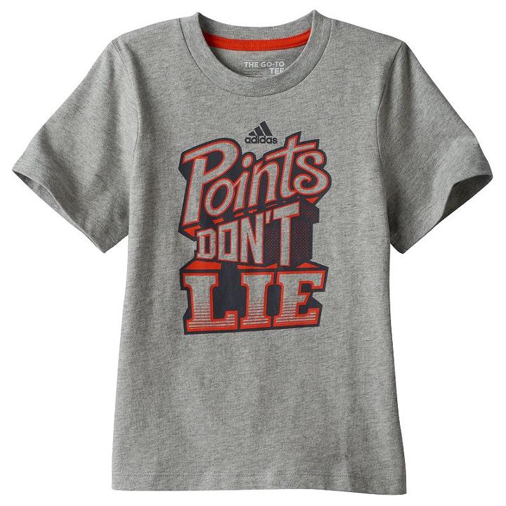 Boys 4-7x Adidas Points Don't Lie Tee, Boy's, Size: 7, Grey