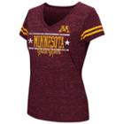 Juniors' Campus Heritage Minnesota Golden Gophers Double Stag V-neck Tee, Women's, Size: Small, Dark Red