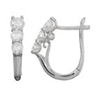 1 Carat T.w. Diamond 10k Gold 3-stone Drop Earrings, Women's