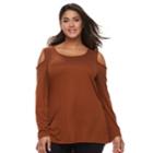 Plus Size French Laundry Cold-shoulder Top, Women's, Size: 2xl, Lt Brown