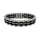 Lynx Stainless Steel Bicycle Chain Bracelet - Men, Size: 8.25, Grey