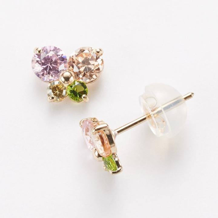Junior Jewels 14k Gold Cubic Zirconia Butterfly Stud Earrings - Kids, Girl's, Multicolor