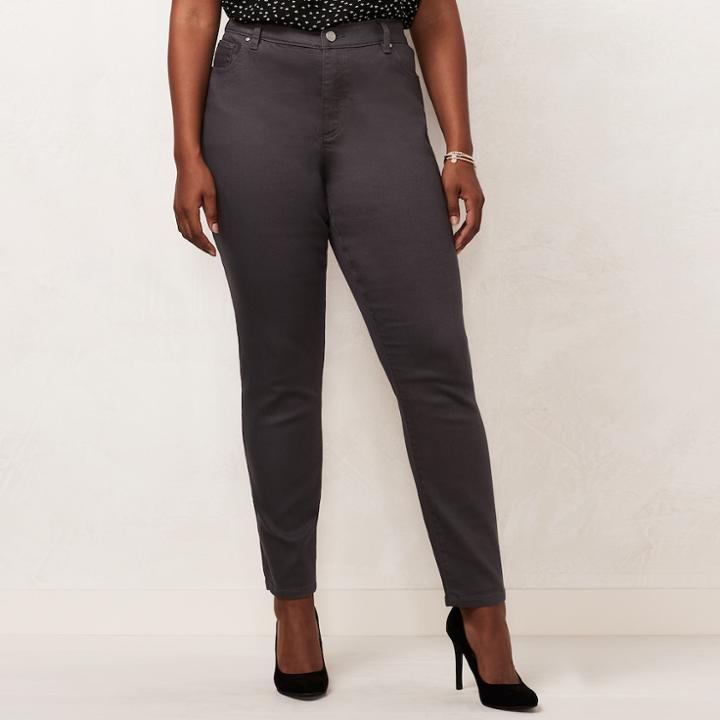 Plus Size Lc Lauren Conrad Color Skinny Jeans, Women's, Size: 18 W, Med Grey