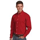 Men's Antigua Dynasty Modern-fit Solid Button-down Shirt, Size: Xxl, Dark Red
