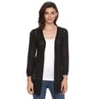 Women's Croft & Barrow&reg; Pointelle Open-front Cardigan, Size: Xxl, Black