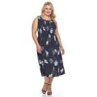 Plus Size Croft & Barrow&reg; Smocked Challis Dress, Women's, Size: 1xl, Blue (navy)