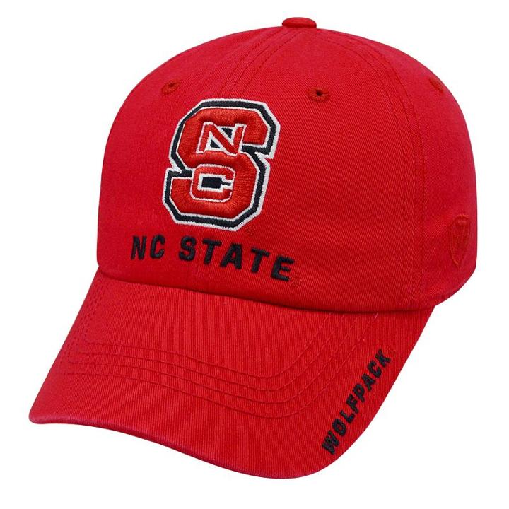 Adult Top Of The World North Carolina State Wolfpack Undefeated One-fit Cap, Med Red