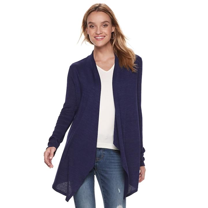 Women's Apt. 9&reg; Cascade Flyaway Cardigan, Size: Small, Drk Purple