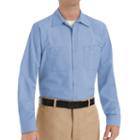 Red Kap, Men's Classic-fit Industrial Button-down Work Shirt, Size: Small, Blue