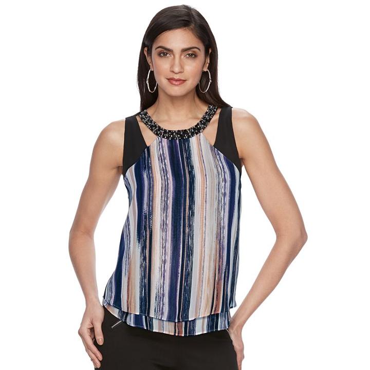 Women's Jennifer Lopez Embellished Cutout Tank, Size: Xs, Light Pink