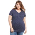 Plus Size Maternity Oh Baby By Motherhood&trade; Ruched V-neck Tee, Women's, Size: 1xl, Blue